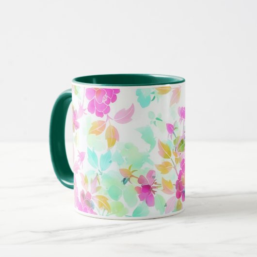 Vintage Flower Mug Cup Art マグカップ (正面左)
