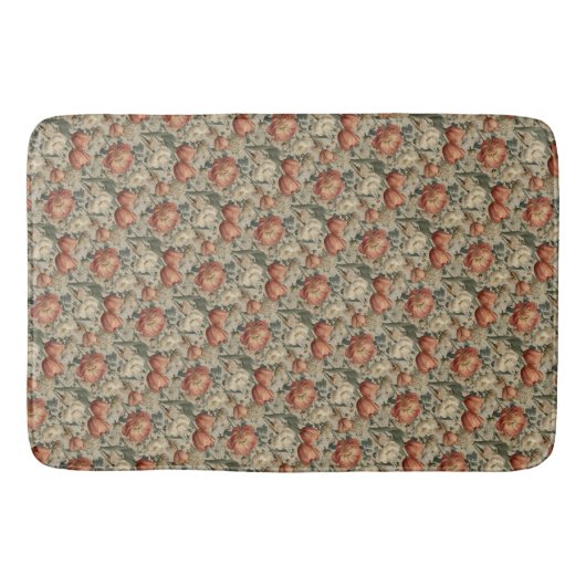 Vintage Flower Pattern Cotagecore バスマット (正面)