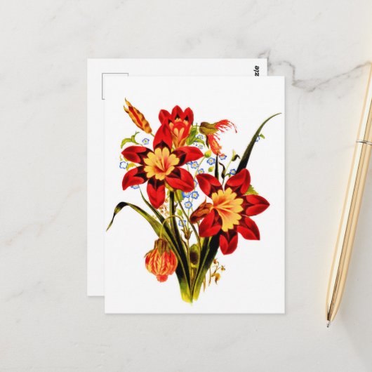 Vintage Flowers ポストカード (正面/裏面インサイチュ)