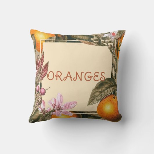 Vintage Flowers and Oranges クッション (裏面)