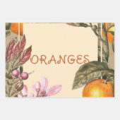 Vintage Flowers and Oranges ラッピングペーパーシート (正面2)