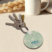 Vintage Flowers Antique Brown Personalize Name キーホルダー