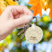 Vintage Flowers Antique Brown Personalize Name キーホルダー