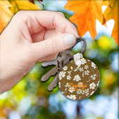 Vintage Flowers Antique Cream Personalize Name キーホルダー