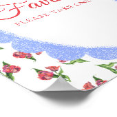 Vintage Flowers Baby shower Favors ポスター (角)