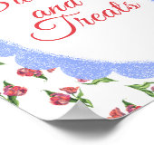 Vintage Flowers Baby shower Sweets & Treats ポスター (角)