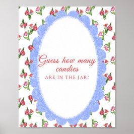 Vintage Flowers Guess how many candies ポスター