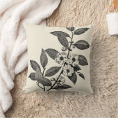 Vintage Flowers Line Art Simple Drawing クッション (ブランケット)