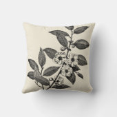 Vintage Flowers Line Art Simple Drawing クッション (裏面)