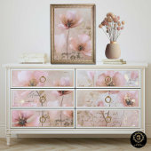 Vintage Flowers Pink and Gold Decoupage 薄葉紙
