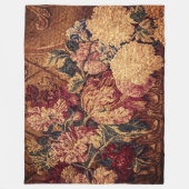 Vintage flowers woven jaquard blanket フリースブランケット (正面)