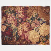 Vintage flowers woven jaquard blanket フリースブランケット (正面(横))