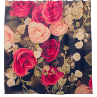 Vintage Flowersflower, vintage, floral, mother, da シャワーカーテン