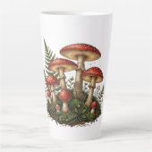Vintage Fly Agaric Mushroom Illustration カフェラテマグ (正面)