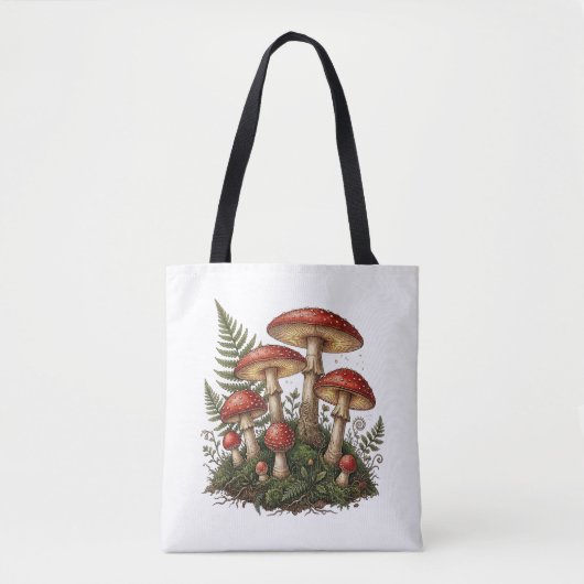 Vintage Fly Agaric Mushroom Illustration トートバッグ (正面)