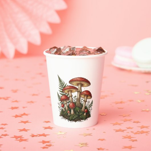 Vintage Fly Agaric Mushroom Illustration 紙コップ (インサイチュ)