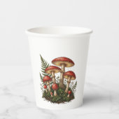 Vintage Fly Agaric Mushroom Illustration 紙コップ (正面)