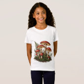 Vintage Fly Agaric Mushroom Illustration Tシャツ (正面フル)