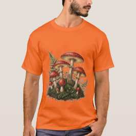 Vintage Fly Agaric Mushroom Illustration Tシャツ