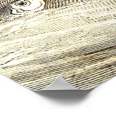 Vintage Flying Fish & Sea Bird Engraving - Custom ポスター (角)