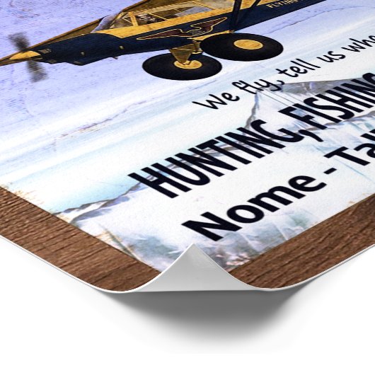 Vintage Flying Moose Aviation Sign ポスター (角)