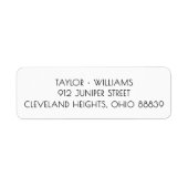 Vintage Font Black White Wedding Return Address ラベル (正面)