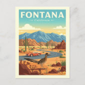 Vintage Fontana California ポストカード (正面)