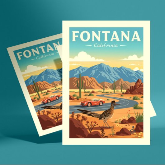 Vintage Fontana California ポストカード