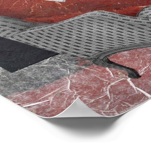 Vintage food themed collage ポスター (角)