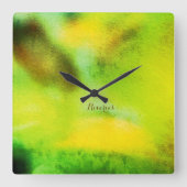 Vintage Forest Dreamer – Abstract Nature Visions スクエア壁時計 (正面)