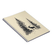 Vintage Forest Elk Silhouette Sketch Notebook ノートブック (右側)
