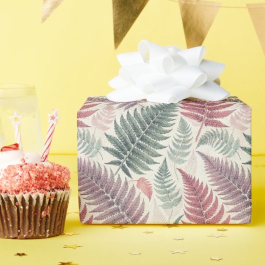 Vintage Forest Ferns Botanical Print ラッピングペーパー (誕生日パーティー)