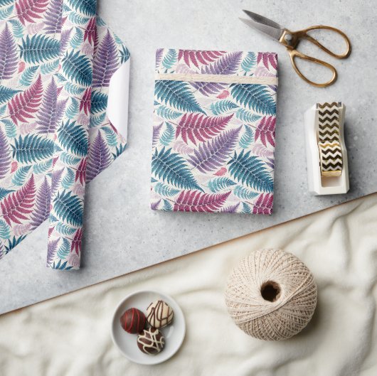 Vintage Forest Ferns Botanical Print ラッピングペーパー (クラフト)