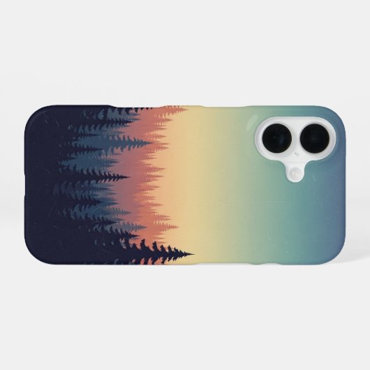 Vintage Forest Gradient iPhone 16ケース (裏面横)