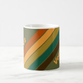 Vintage Forest Marsh Stripes with Name コーヒーマグカップ (中央)