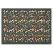 Vintage Forest Tablecloth Cozy Mushroom Design テーブルクロス (正面(横))