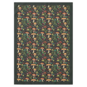 Vintage Forest Tablecloth Cozy Mushroom Design テーブルクロス (正面)