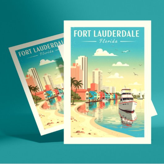 Vintage Fort Lauderdale Florida ポストカード