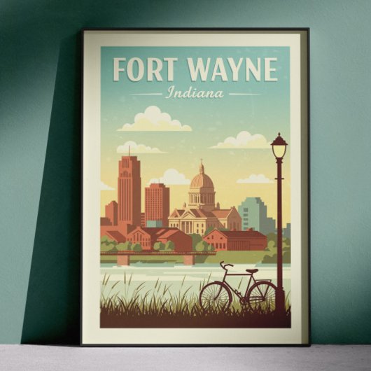 Vintage Fort Wayne Indiana ポスター