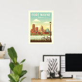 Vintage Fort Wayne Indiana ポスター (ホームオフィス)