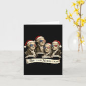 Vintage Founding Fathers Santa Hats Patriotic Chri カード (黄色い花)