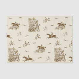 Vintage Fox Chase Horse Riders Hounds Hunting 薄葉紙