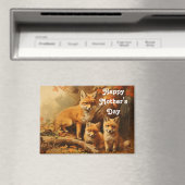 Vintage Fox Family Mother's Day Magnet マグネット (インサイチュ (食洗機))