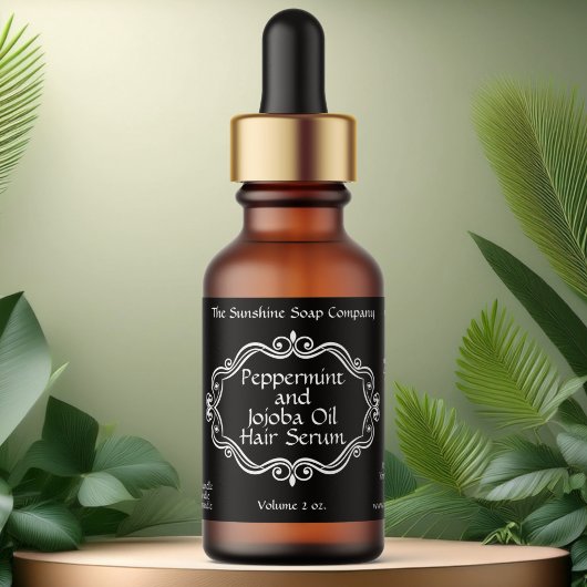 Vintage frame black dropper bottle label ラベル