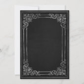 Vintage Frame Black Silver Wedding 招待状 (裏面)