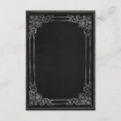 Vintage Frame Black Silver Wedding Details エンクロージャーカード (裏面)