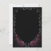 Vintage Frame Dark Red Roses Gothic Quinceañera  招待状 (裏面)