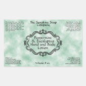 Vintage Frame Green Parchment Cosmetics Bottle 長方形シール (正面)