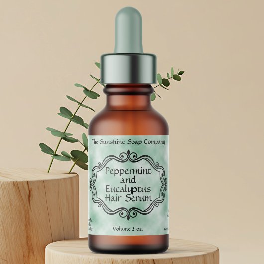 Vintage frame green parchment dropper bottle label ラベル