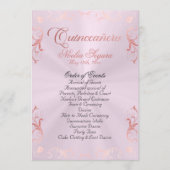 Vintage Frame Quinceanera Program - Pink/Rose Gold プログラム (正面)